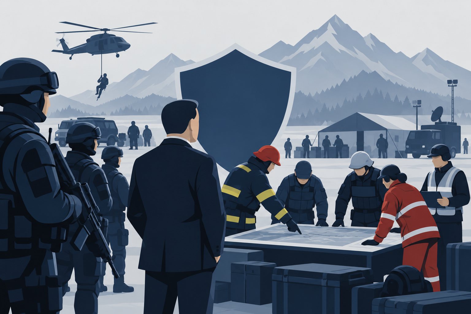 Ilustrație: Exercițiu de securitate publică organizat de Jandarmeria Română la Ochiuri
