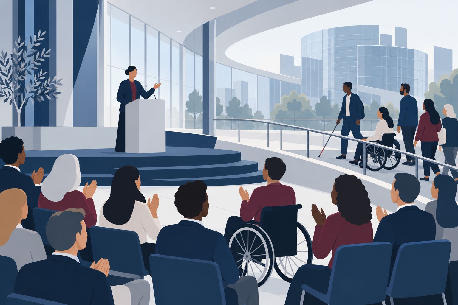 Ilustrație: Hadja Lahbib anunță măsuri comunitare pentru persoanele cu dizabilități