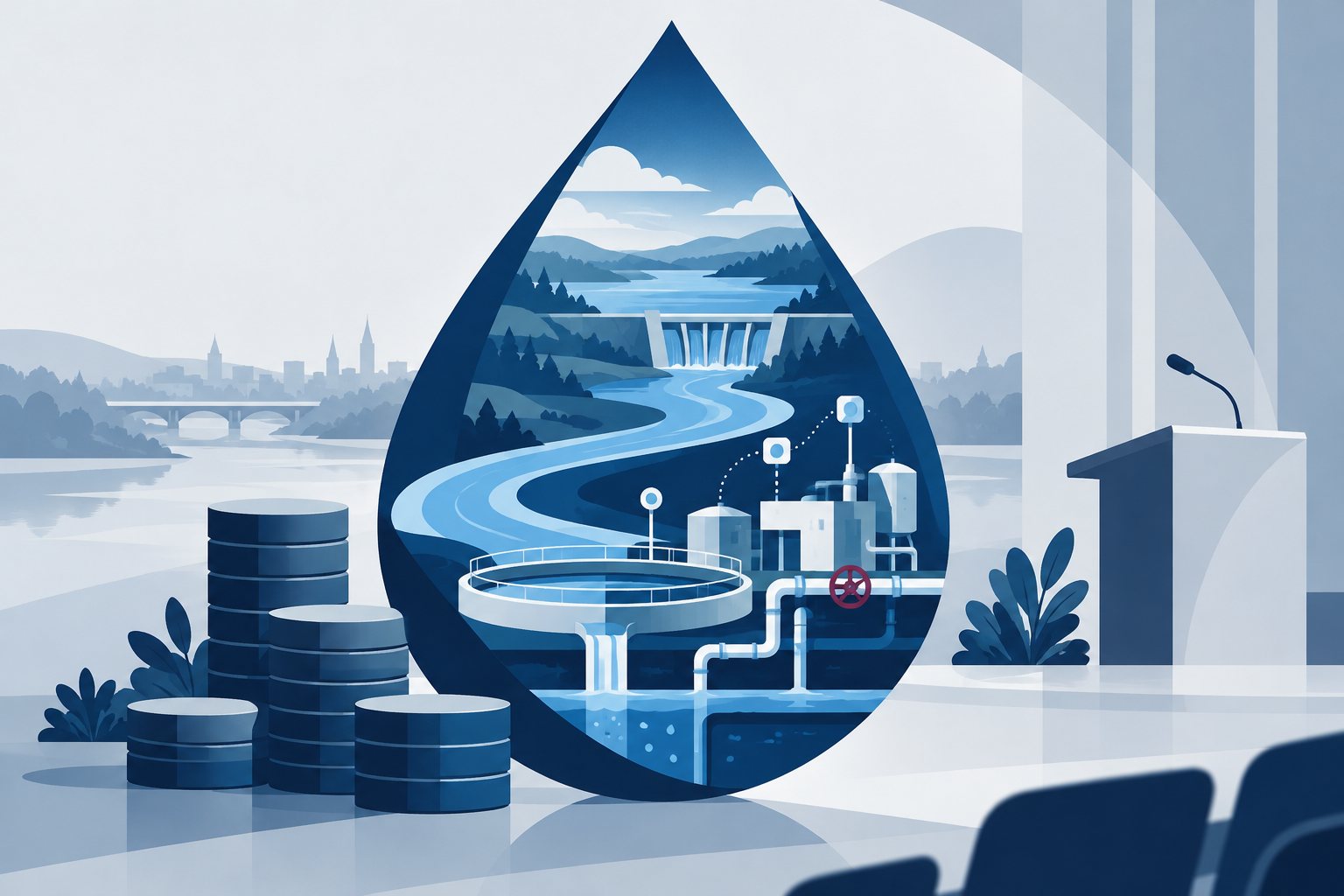 Ilustrație: Jessika Roswall indică un deficit anual de 23 de miliarde de euro pentru reziliența apei